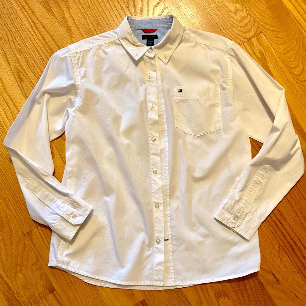 Tommy Hilfiger White Button Down Boys Shirt